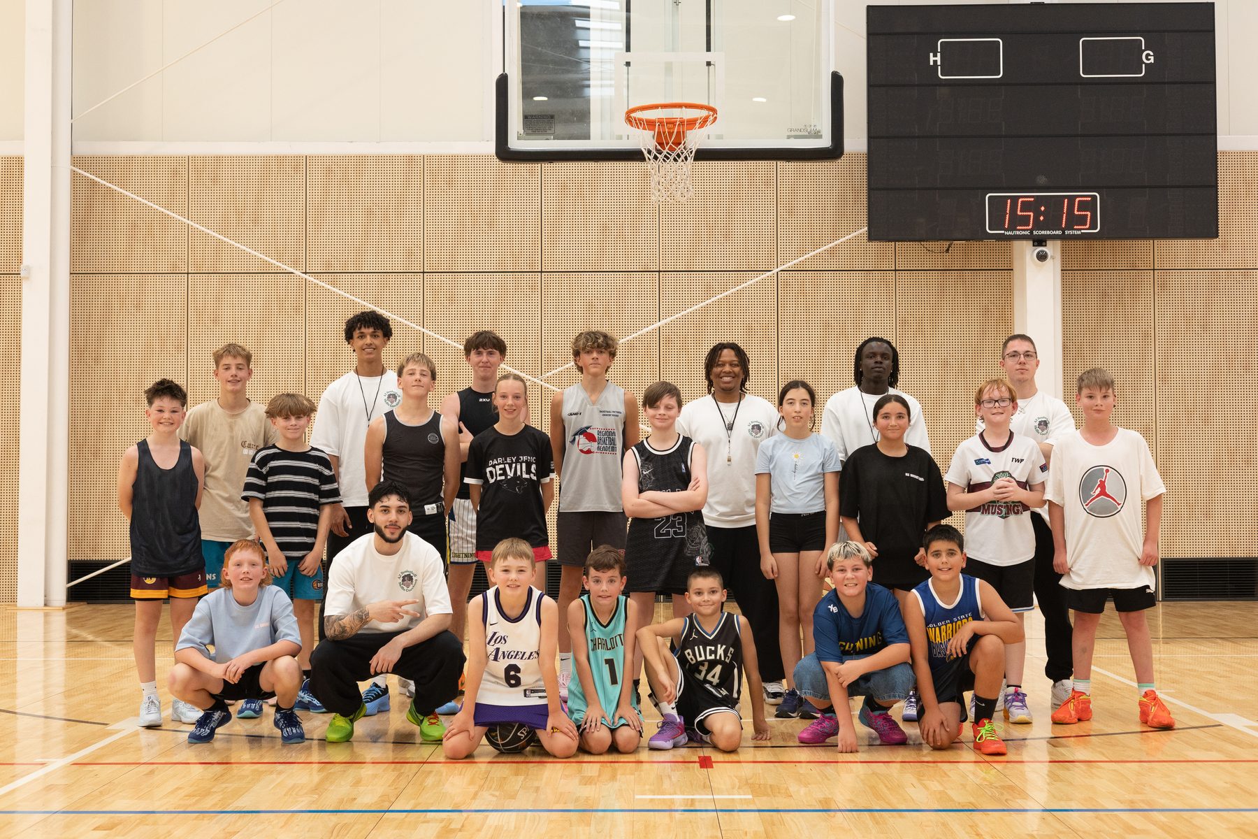 Large group of players and coaches at an A2Z holiday camp